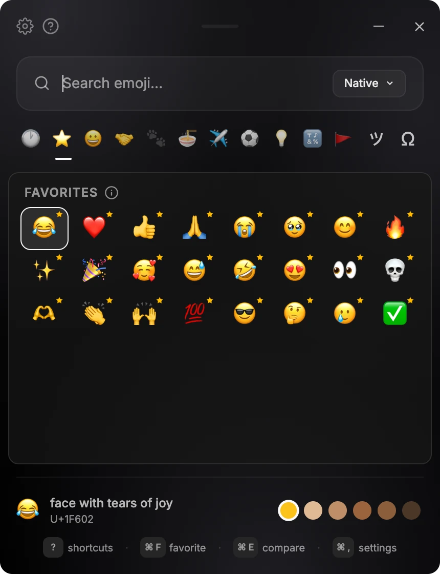 Easymoji in the Platinum theme